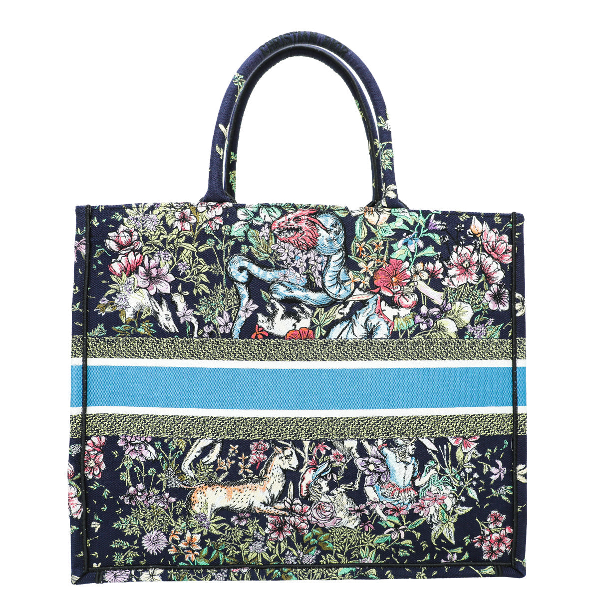 Christian Dior Navy Multicolor Embroidered D-Constellation Book Tote Large Bag Rovelle Bags