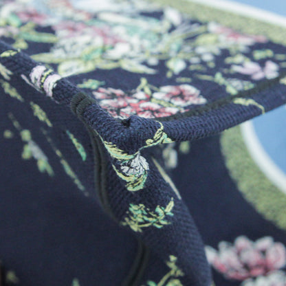 Christian Dior Navy Multicolor Embroidered D-Constellation Book Tote Large Bag Rovelle Bags