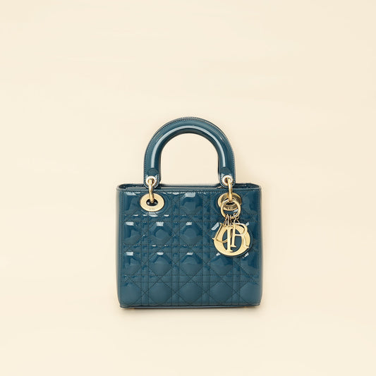 Christian Dior Petrol Blue Lady Dior Small Bag Rovelle Bags