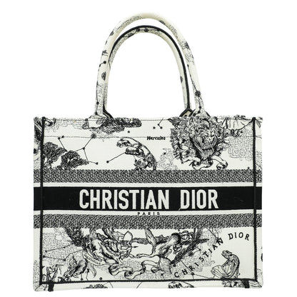 Christian Dior Latte Multicolor Zodiac Embroidered Medium Book Tote Bag Rovelle Bags