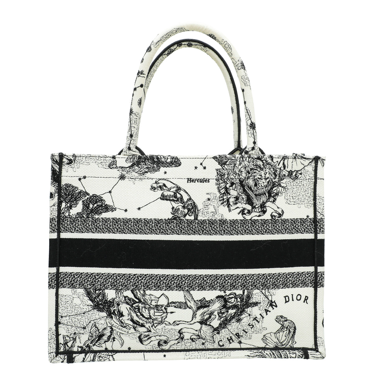 Christian Dior Latte Multicolor Zodiac Embroidered Medium Book Tote Bag Rovelle Bags