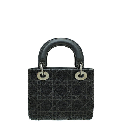 Christian Dior Black Lady Dior Mini Embellished Beads Crystal Bag Rovelle Bags
