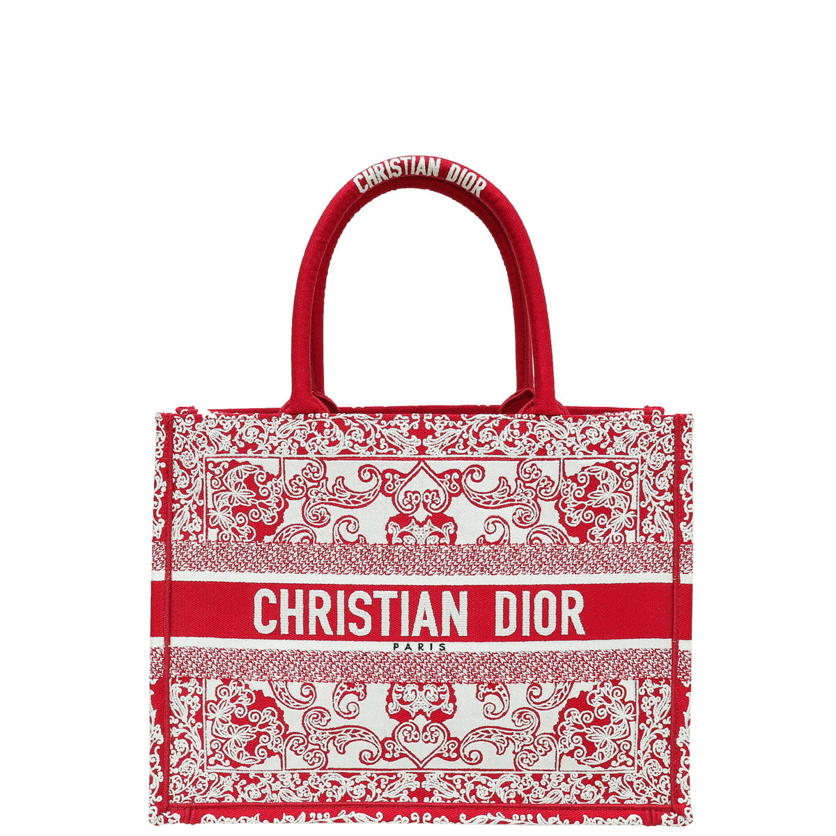 Christian Dior Bicolor Book Tote Dior Bandana Embroidery Medium Bag Rovelle Bags