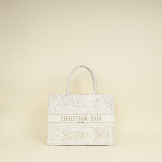 Christian Dior Bicolor Toile De Jouy Book Tote Medium Bag With Mu Initials Rovelle Bags