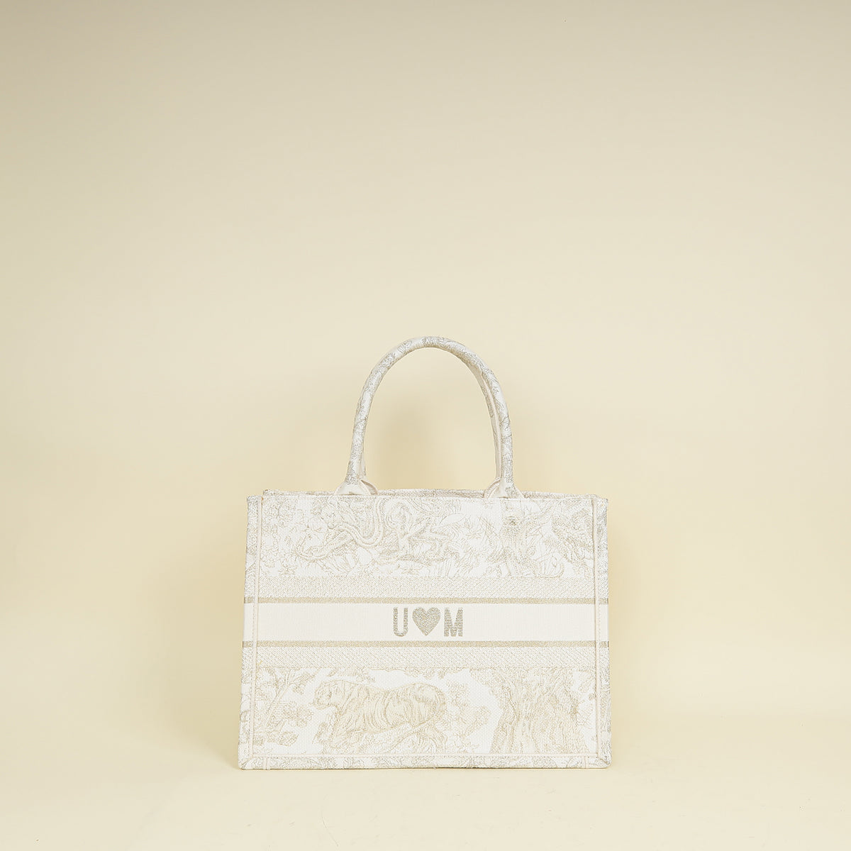Christian Dior Bicolor Toile De Jouy Book Tote Medium Bag With Mu Initials Rovelle Bags