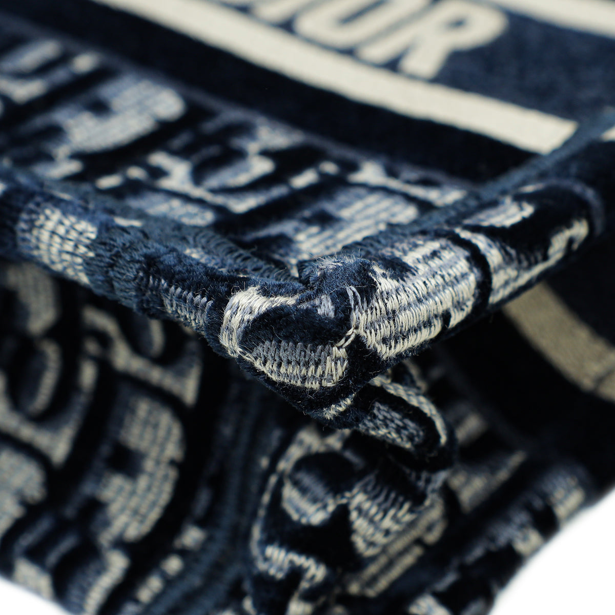 Christian Dior Navy Blue Oblique Velvet Book Tote Mini Bag Rovelle Bags