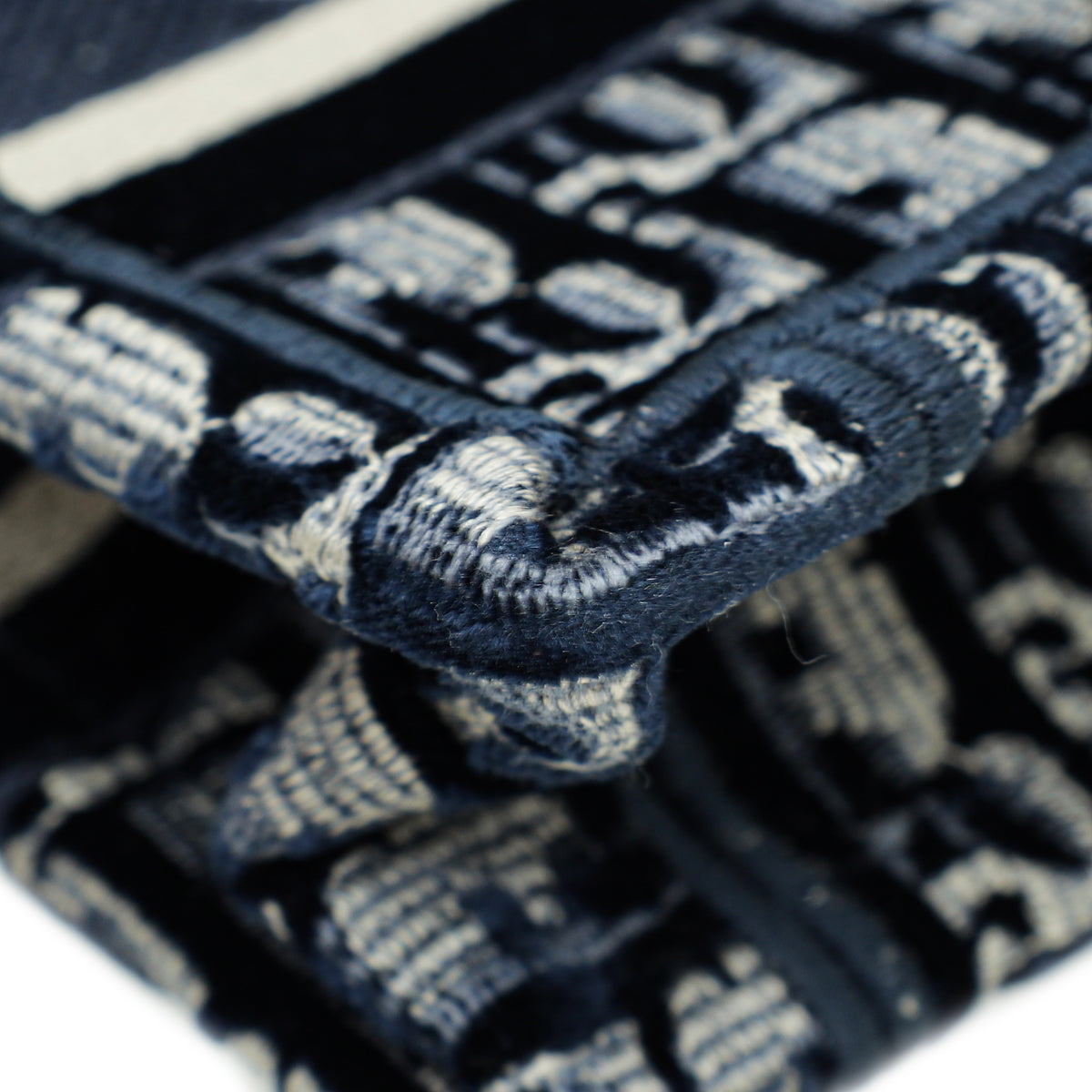 Christian Dior Navy Blue Oblique Velvet Book Tote Mini Bag Rovelle Bags