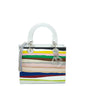 Christian Dior White Multicolor Lady Dior Art Technical Fabric Acrylic Pvc Medium Bag Rovelle Bags