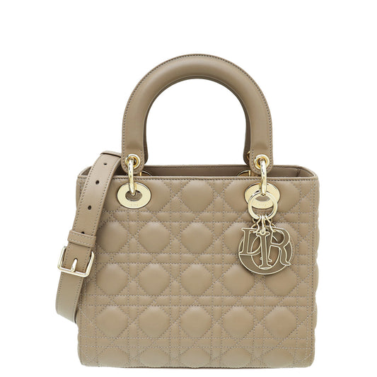 Christian Dior Warm Taupe Lady Dior Medium Bag Rovelle Bags