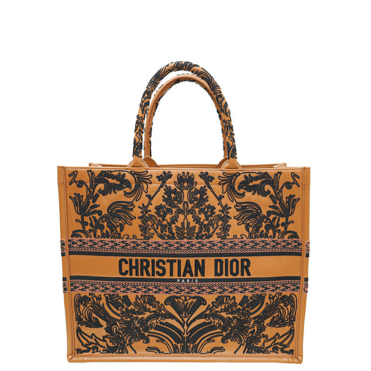 Christian Dior Bicolor Book Tote Cornely-Effect Embroidery Large Bag Rovelle Bags