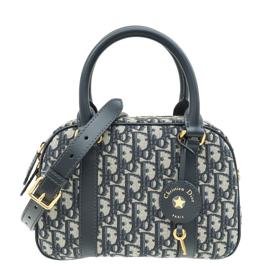Christian Dior Blue Oblique D-Vibe Bowling Medium Bag Rovelle Bags