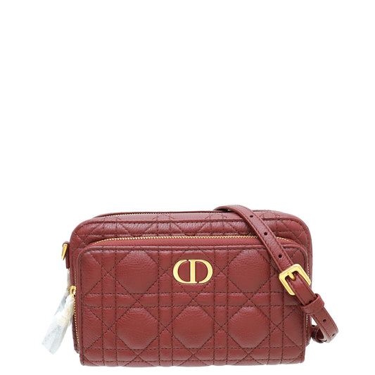 Christian Dior Burgundy Caro Double Pouch Bag Rovelle Bags