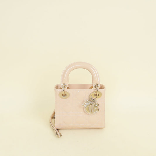 Christian Dior Powder Beige Lady Dior Mini Chain Bag Rovelle Bags
