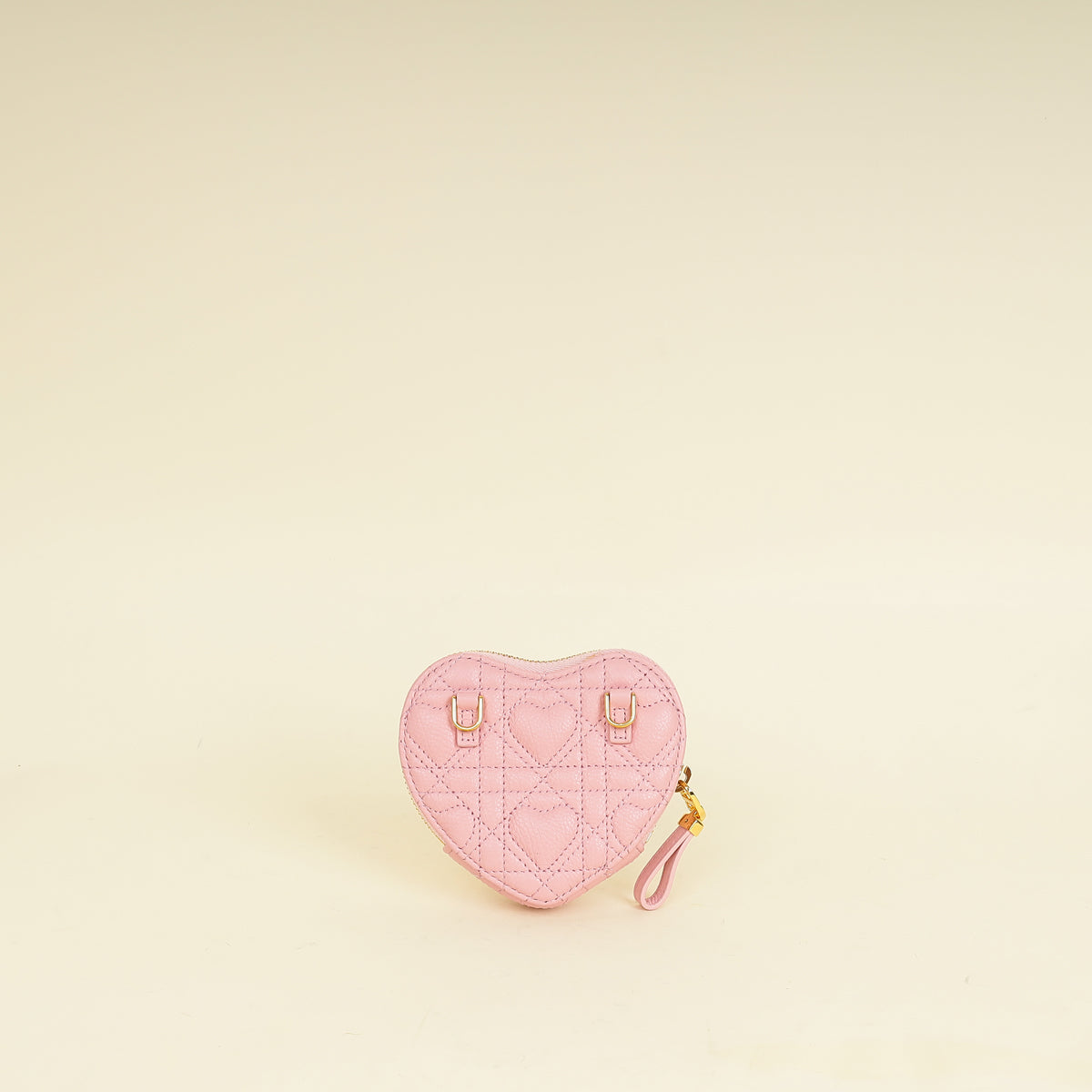 Christian Dior Pale Pink Dioramour Dior Caro Heart Pouch With Chain Rovelle Bags