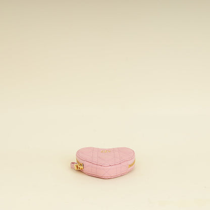 Christian Dior Pale Pink Dioramour Dior Caro Heart Pouch With Chain Rovelle Bags