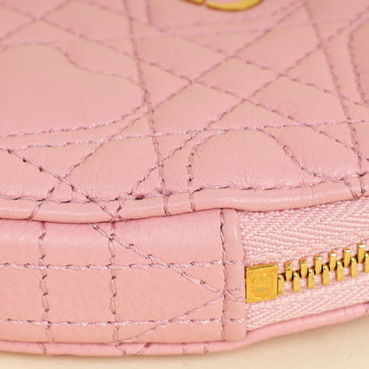 Christian Dior Pale Pink Dioramour Dior Caro Heart Pouch With Chain Rovelle Bags