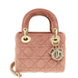 Christian Dior Pink Velvet Lady Dior Mini Chain Bag Rovelle Bags
