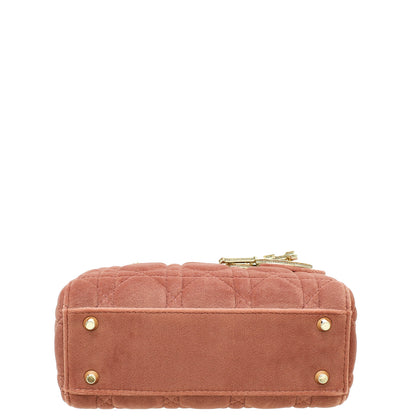 Christian Dior Pink Velvet Lady Dior Mini Chain Bag Rovelle Bags