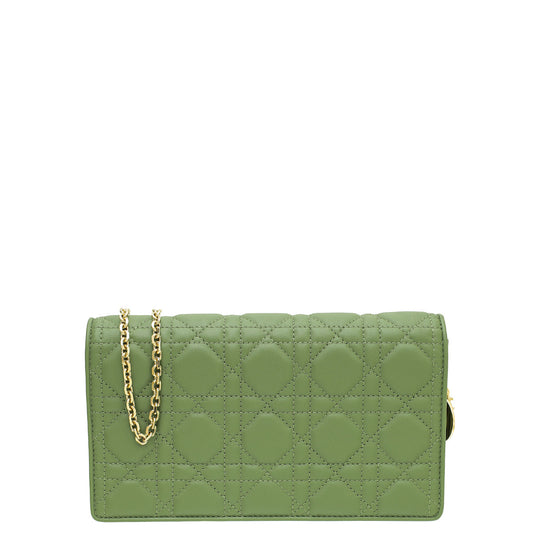 Christian Dior Grayish Olive Lady Dior Chain Pouch Rovelle Bags