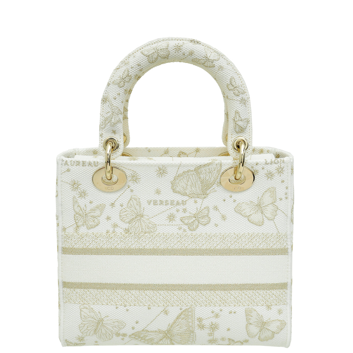 Christian Dior Bicolor Lady D-Lite Medium Butterfly Zodiac Embroidery Bag Rovelle Bags