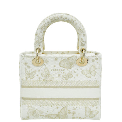 Christian Dior Bicolor Lady D-Lite Medium Butterfly Zodiac Embroidery Bag Rovelle Bags