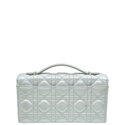 Christian Dior Iridescent Metallic Silver My Dior Cannage Mini Bag Rovelle Bags