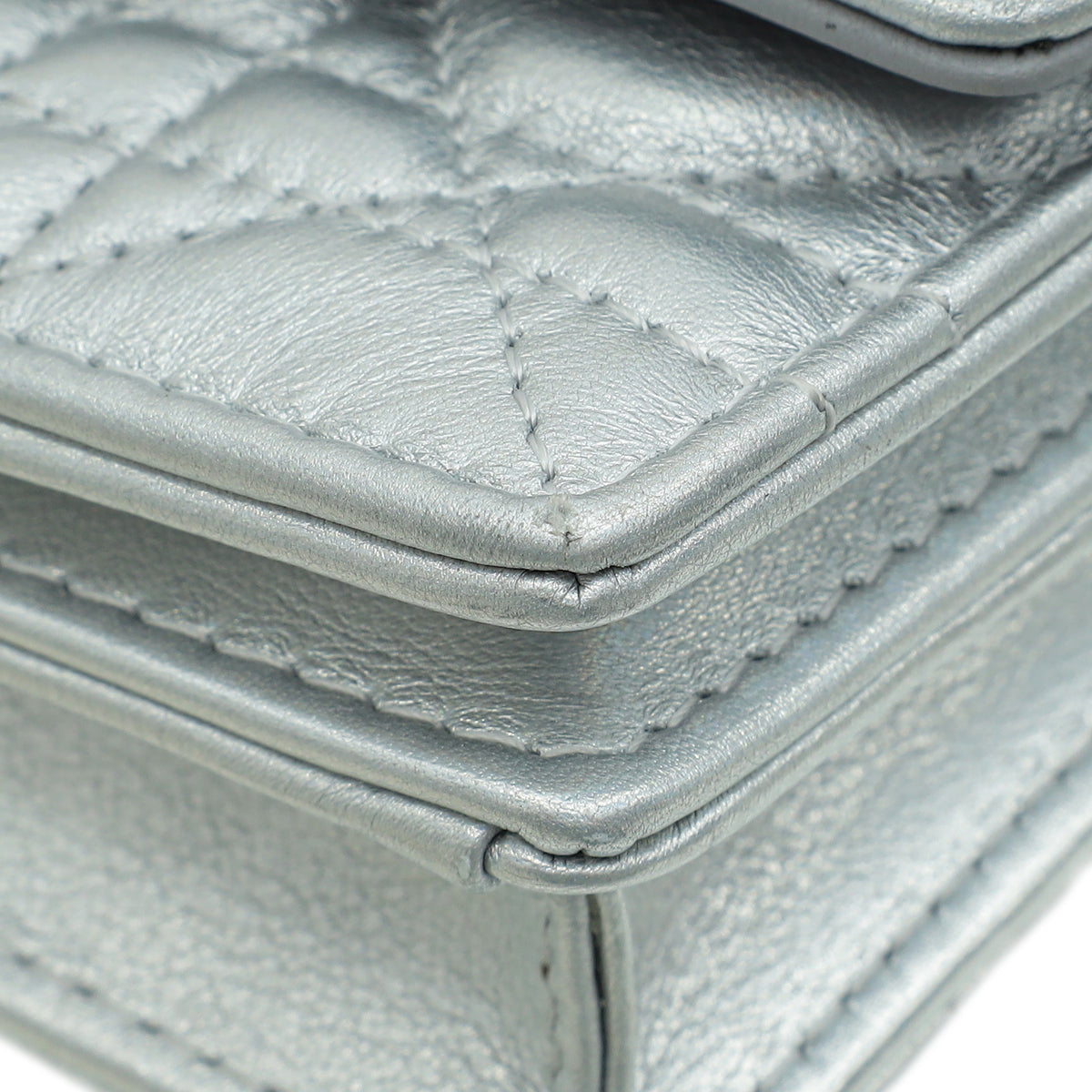 Christian Dior Iridescent Metallic Silver My Dior Cannage Mini Bag Rovelle Bags