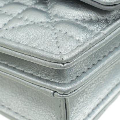 Christian Dior Iridescent Metallic Silver My Dior Cannage Mini Bag Rovelle Bags