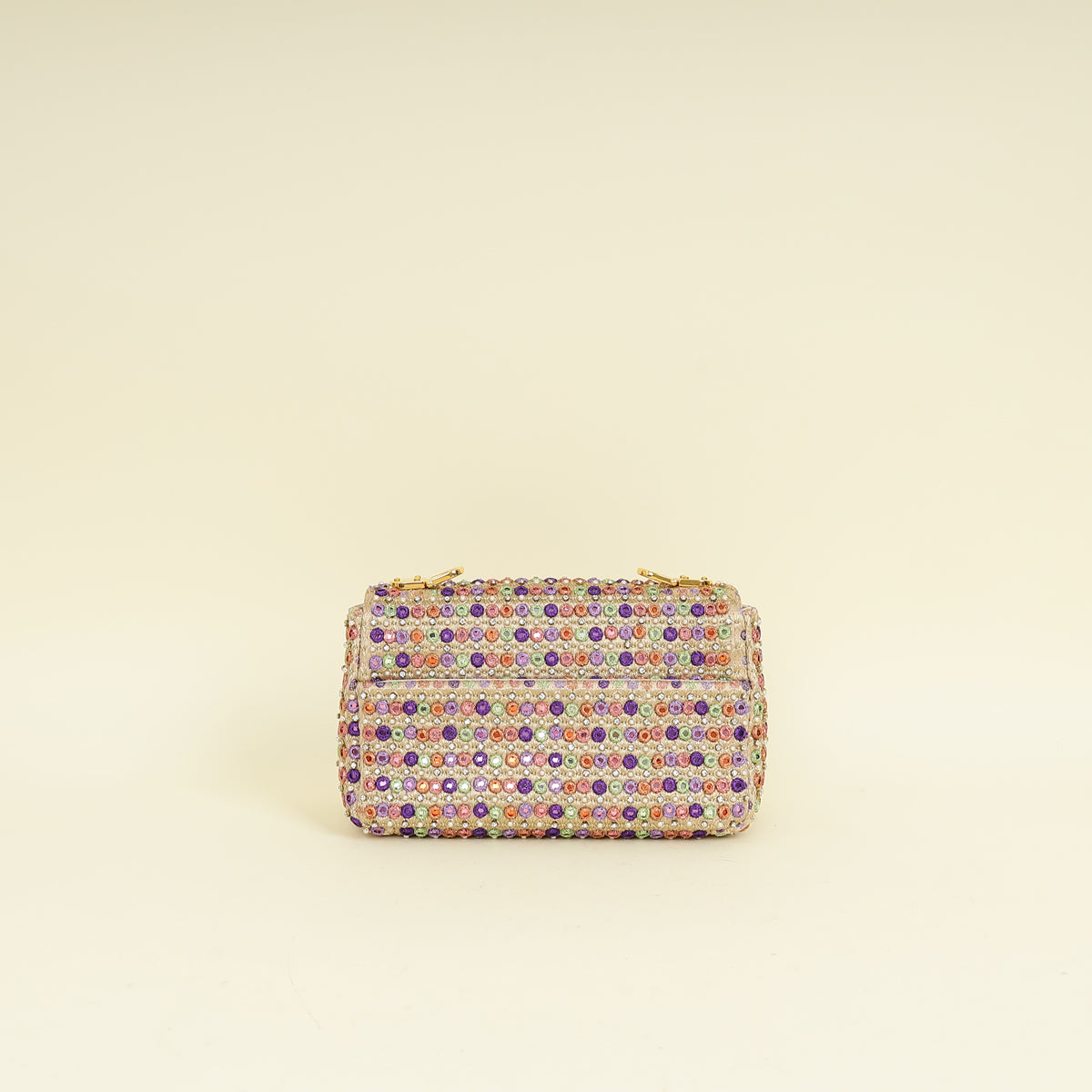 Christian Dior Gold Multicolor Caro Embellished Small Flap Bag Rovelle Bags