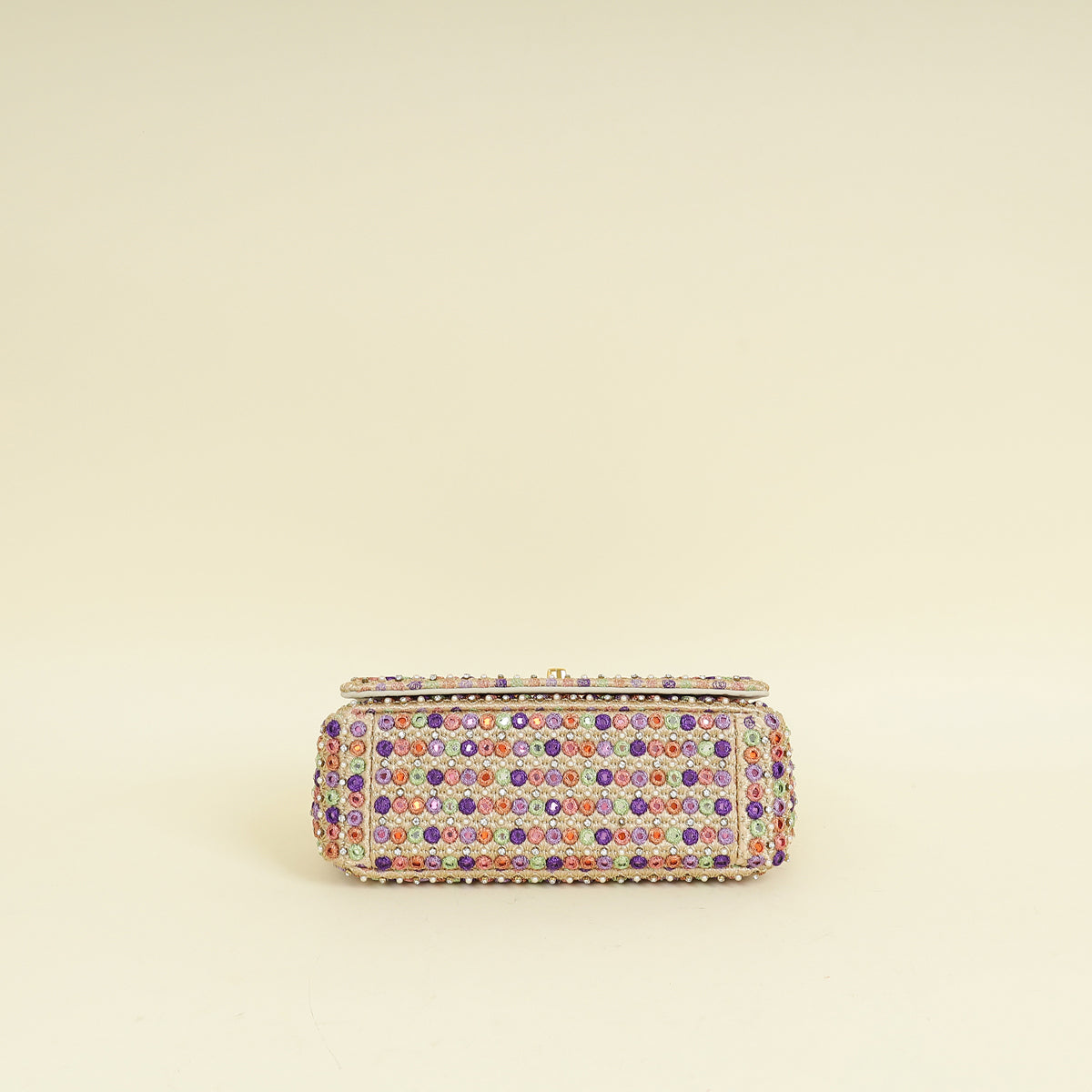 Christian Dior Gold Multicolor Caro Embellished Small Flap Bag Rovelle Bags