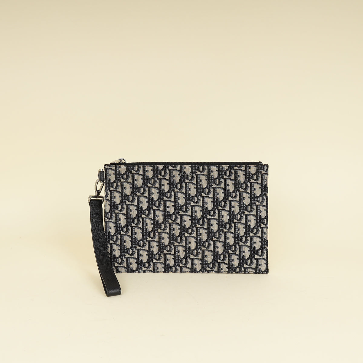 Christian Dior Navy Blue Oblique A5 Zipped Pouch Rovelle Bags