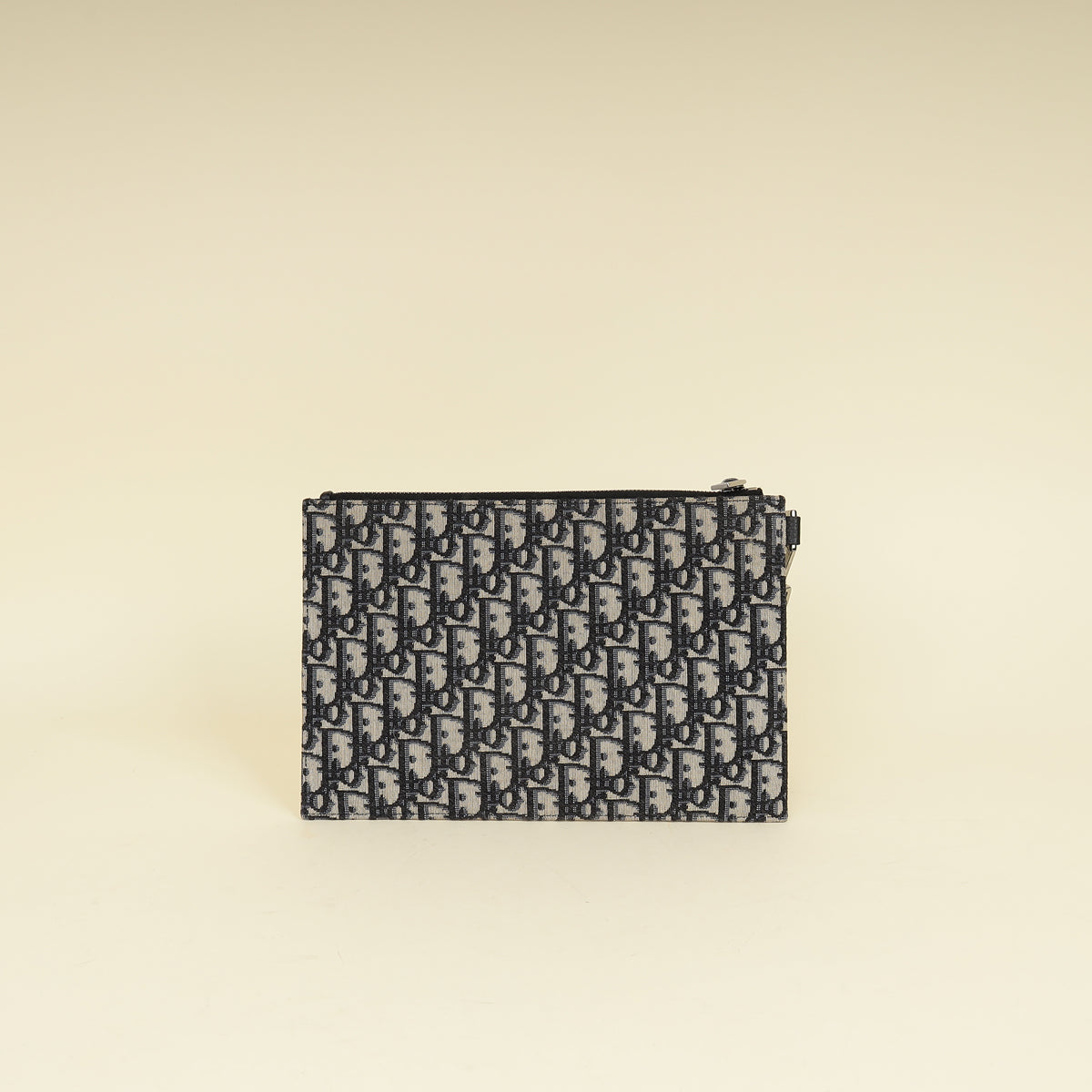 Christian Dior Navy Blue Oblique A5 Zipped Pouch Rovelle Bags