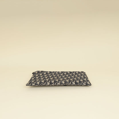 Christian Dior Navy Blue Oblique A5 Zipped Pouch Rovelle Bags