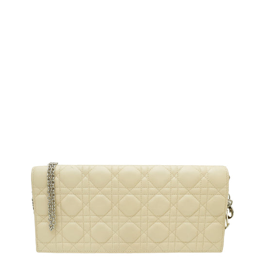 Christian Dior Light Beige Lady Dior Long Chain Clutch Rovelle Bags