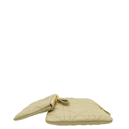 Christian Dior Beige Cannage Caro Multifunctional Pouch Rovelle Bags