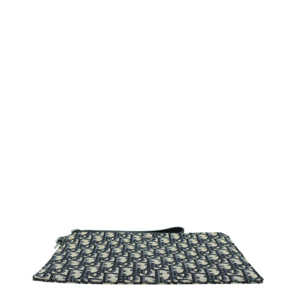 Christian Dior Navy Blue Oblique Jacquard A5 Pouch Rovelle Bags