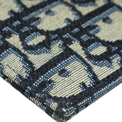 Christian Dior Navy Blue Oblique Jacquard A5 Pouch Rovelle Bags