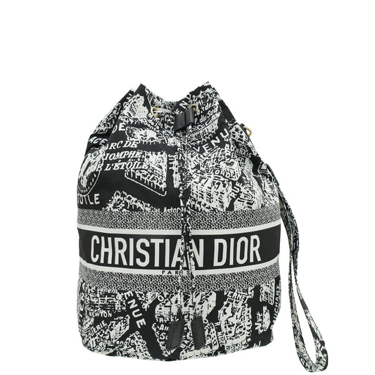 Christian Dior Bicolor Plan De Paris Motif Diortravel Pouch Rovelle Bags