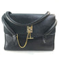 CELINE Handbag leather Black x Gold Metal vintage Chain lock Women