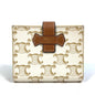 CELINE Folded wallet PVC / Leather White / brown Macadam Triomphe Wallet Women