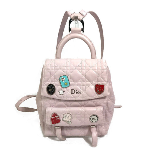 Christian Dior Backpack leather pink Cannage Stardust Small Backpack Women Rovelle Bags