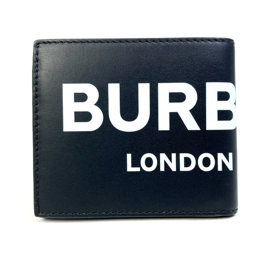 BURBERRY Folded wallet 8013919 leather black logo Wallet mens