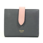 CELINE Trifold wallet 10H263BRU.10GV leather Gray x pink By color Small strap wallet Women