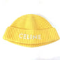 CELINE Knit hat 2A61W535Q wool yellow logo embroidery mens