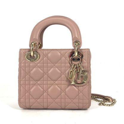 Dior Handbag M0505ONGE_M50P lambskin Pink beige type Lady Dior Lady Dior Mini Bag Women Rovelle Bags