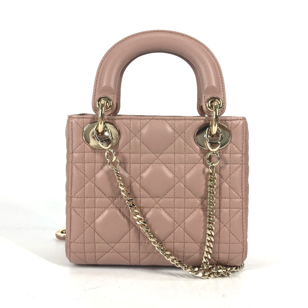 Dior Handbag M0505ONGE_M50P lambskin Pink beige type Lady Dior Lady Dior Mini Bag Women Rovelle Bags