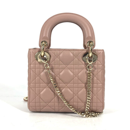Dior Handbag M0505ONGE_M50P lambskin Pink beige type Lady Dior Lady Dior Mini Bag Women Rovelle Bags