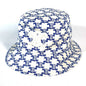 CELINE hat 2AUE5460U cotton White x blue Monogram triomphe logo unisex(Unisex) S
