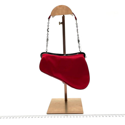 Dior Saddle Classic Clutch Mini Red Silk Satin Rovelle Bags