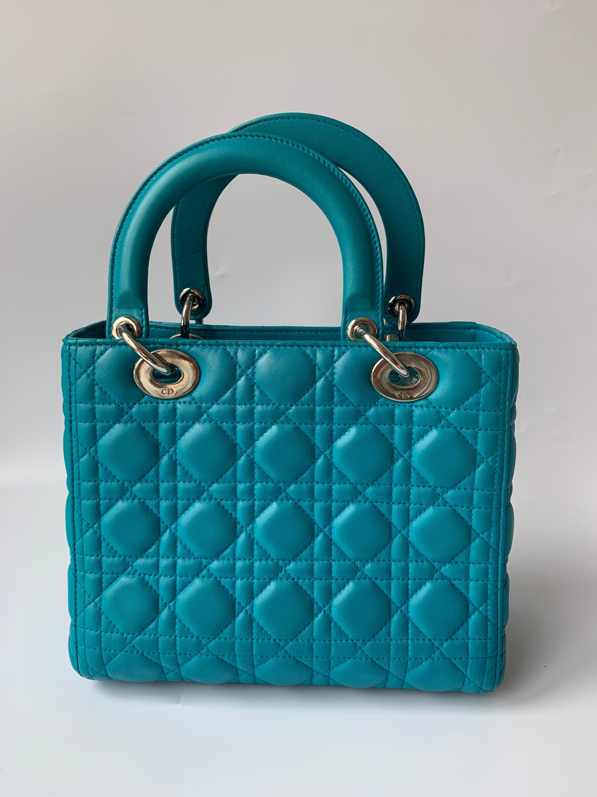 Lady Dior Medium Bag Blue Cannage Lambskin Leather Rovelle Bags